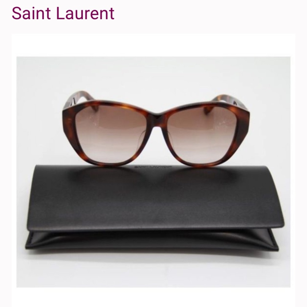 Saint Laurent Tortoise Brown Sunglasses with Case